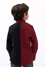 Boys LS Red/Black Colourblock Shirt (3-14yrs)