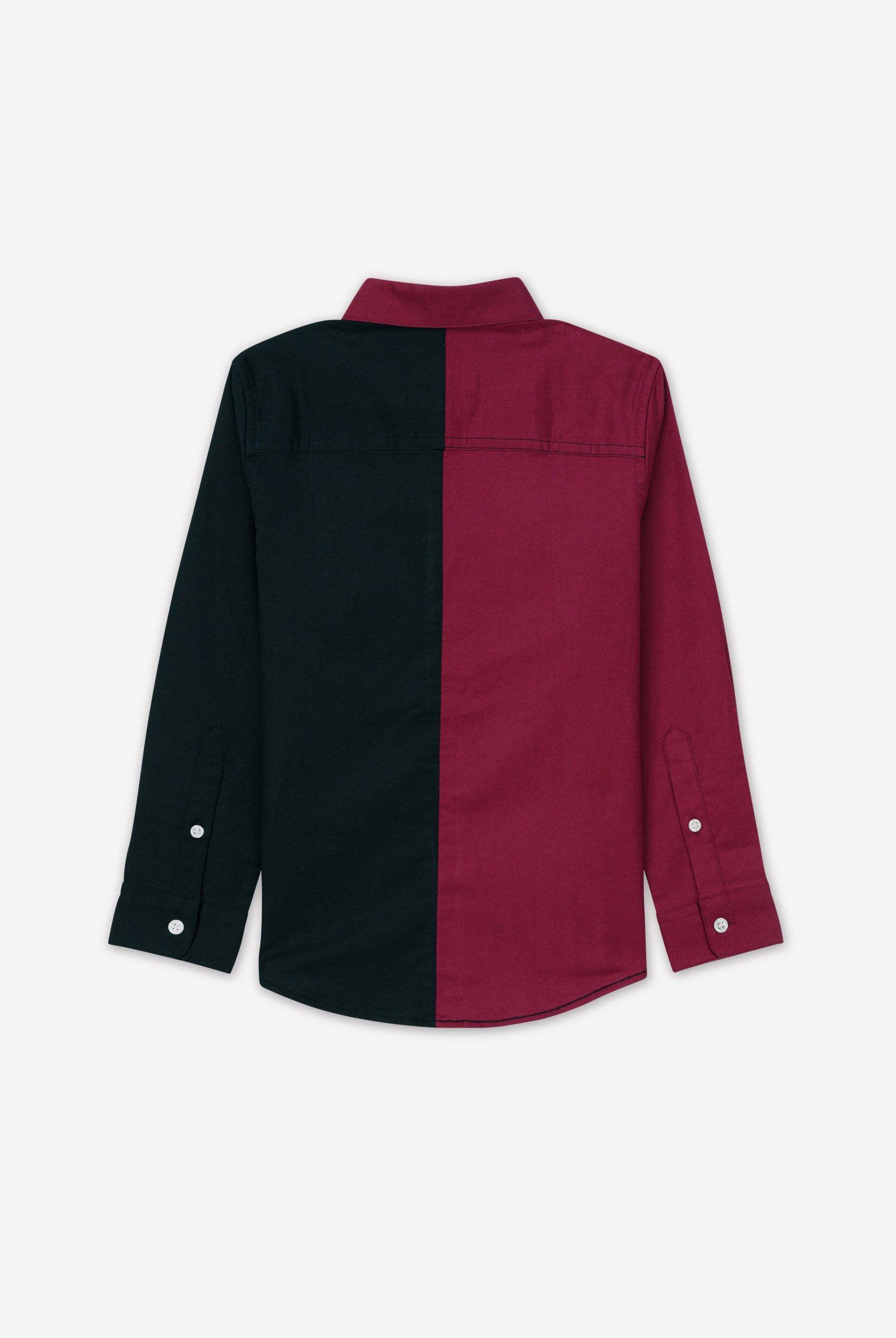 Boys LS Red/Black Colourblock Shirt (3-14yrs)