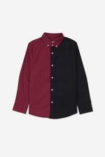 Boys LS Red/Black Colourblock Shirt (3-14yrs)