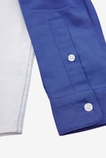 Boys LS Blue/White Colourblock Shirt (3-14yrs)