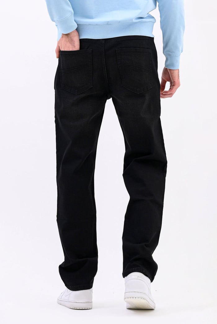Enorsia Authentic Black Straight Fit Jeans