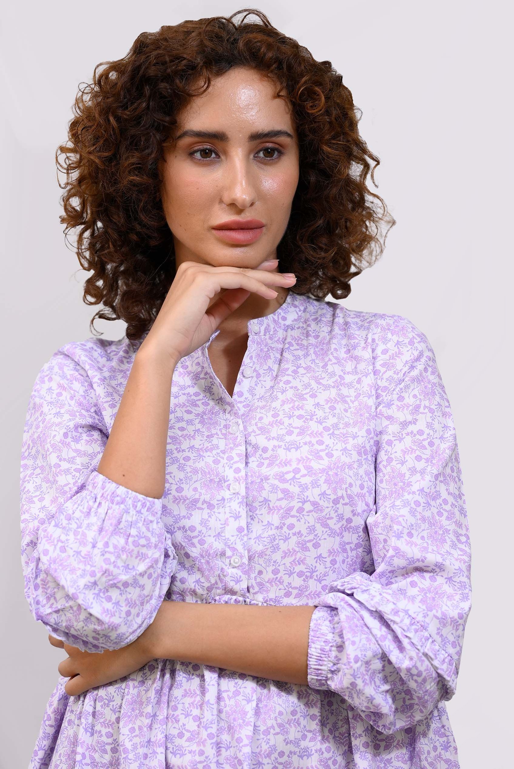 Womens Ditsy Print Mini Tiered Dress