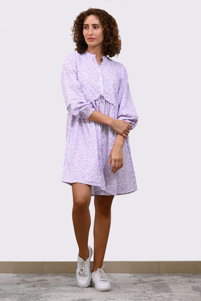 Womens Ditsy Print Mini Tiered Dress
