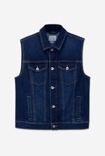Womens Sleeveless Button Up Denim Jacket