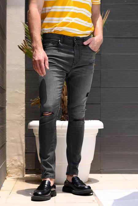 Black Enorsia Washed Skinny Fit Jeans