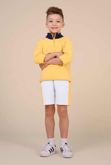 Boys White Cut & Sew Shorts ( 6yrs-11yrs)