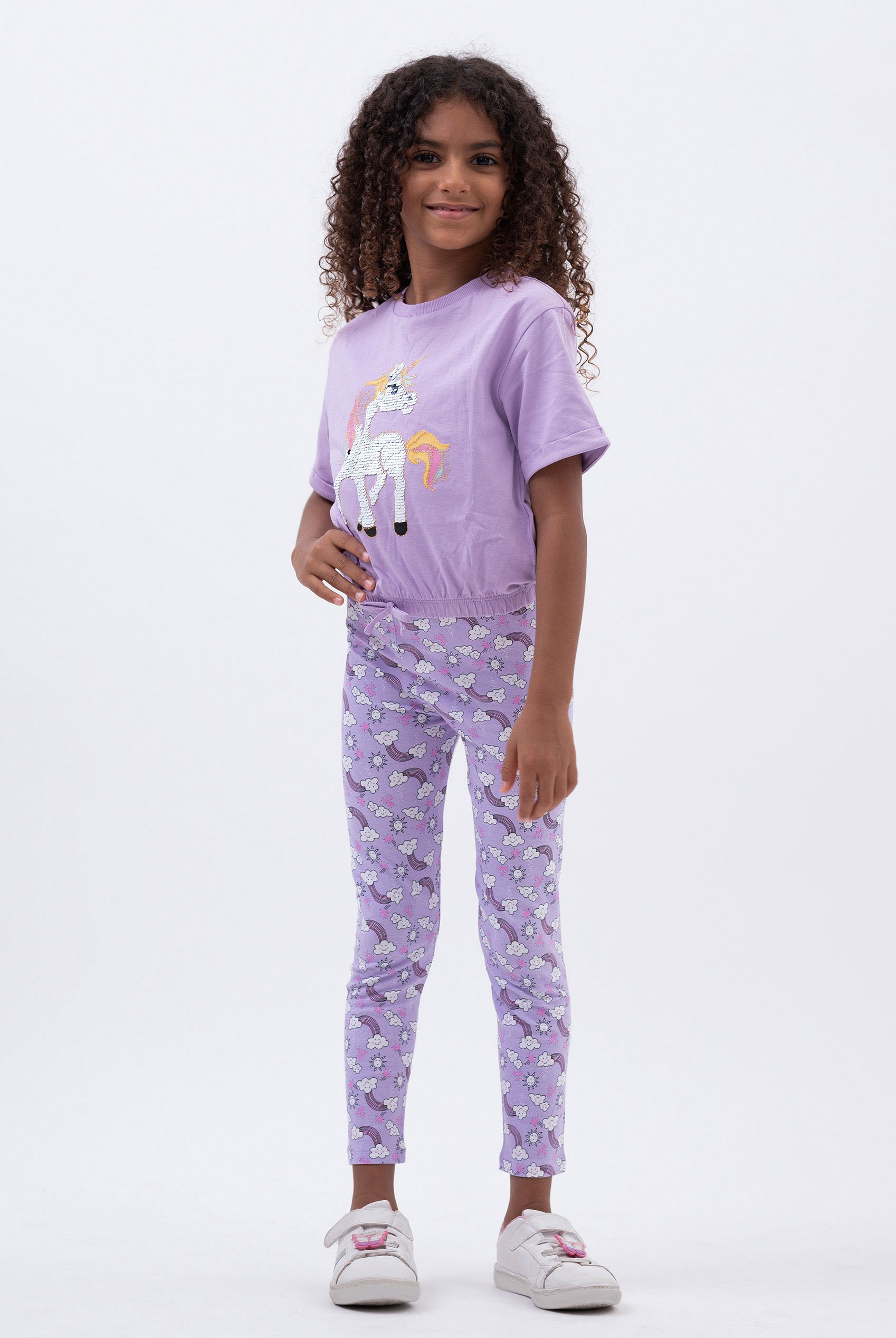 Girls Printed Jersey Leggings