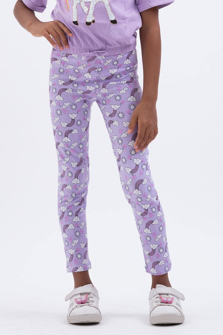 Girls Printed Jersey Leggings
