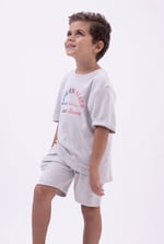 Two-Toned Printed T-Shirt And Shorts Set