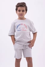 Two-Toned Printed T-Shirt And Shorts Set