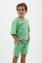 Two-Toned Printed T-Shirt And Shorts Set