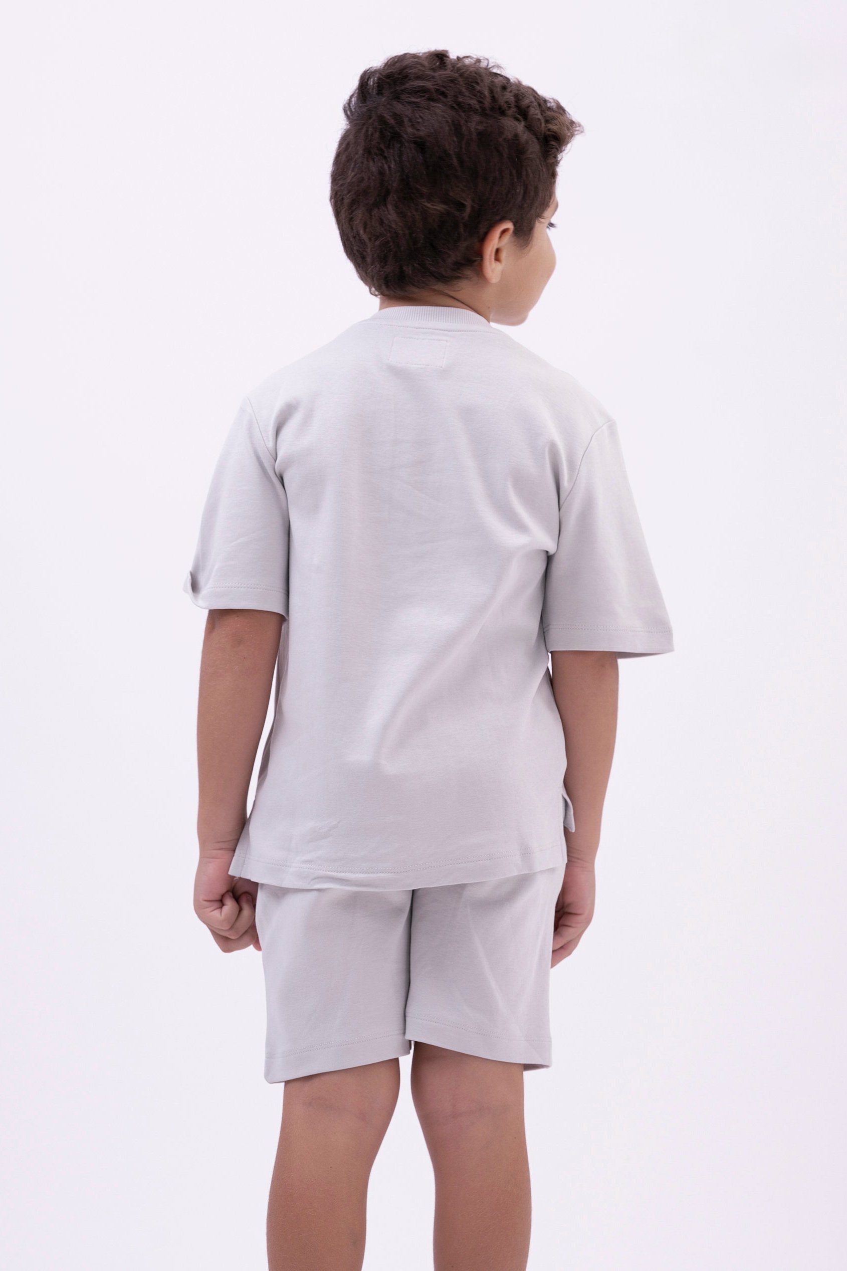 Two-Toned Printed T-Shirt And Shorts Set