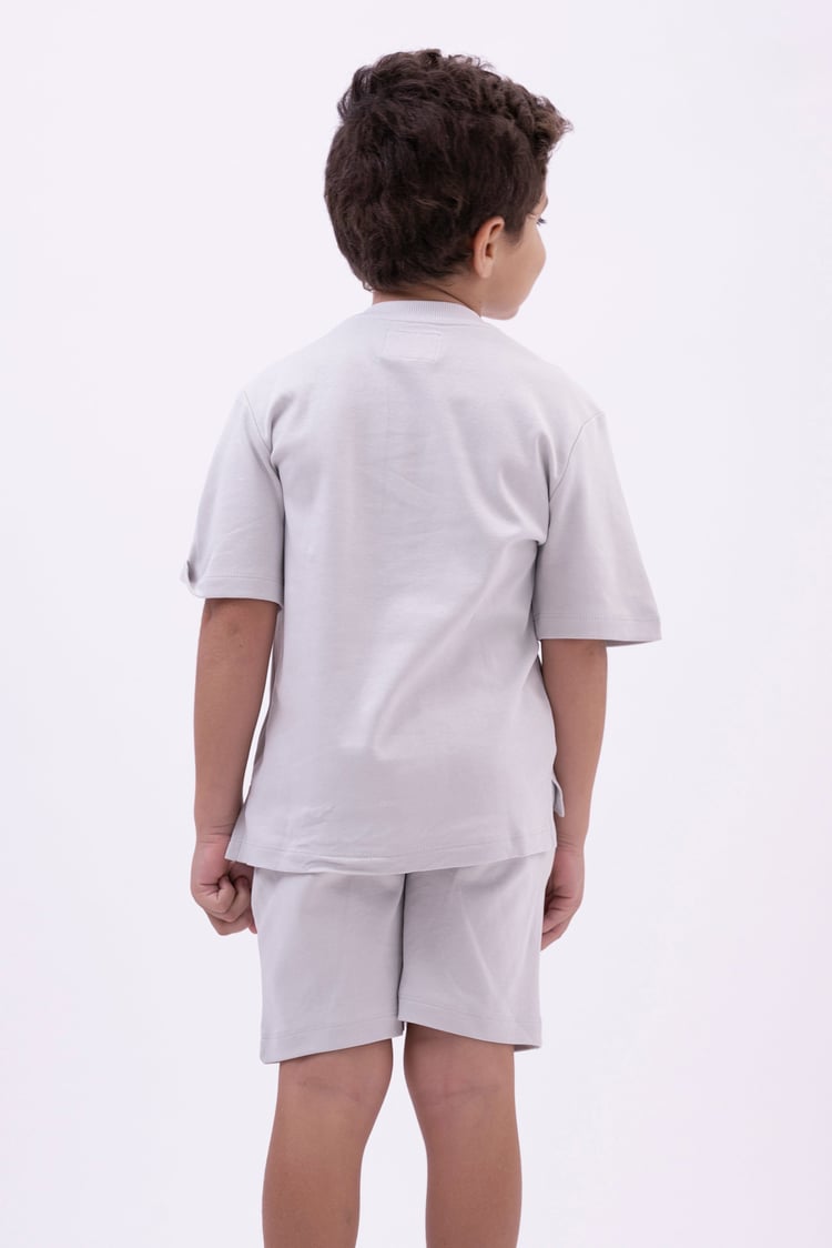 Two-Toned Printed T-Shirt And Shorts Set