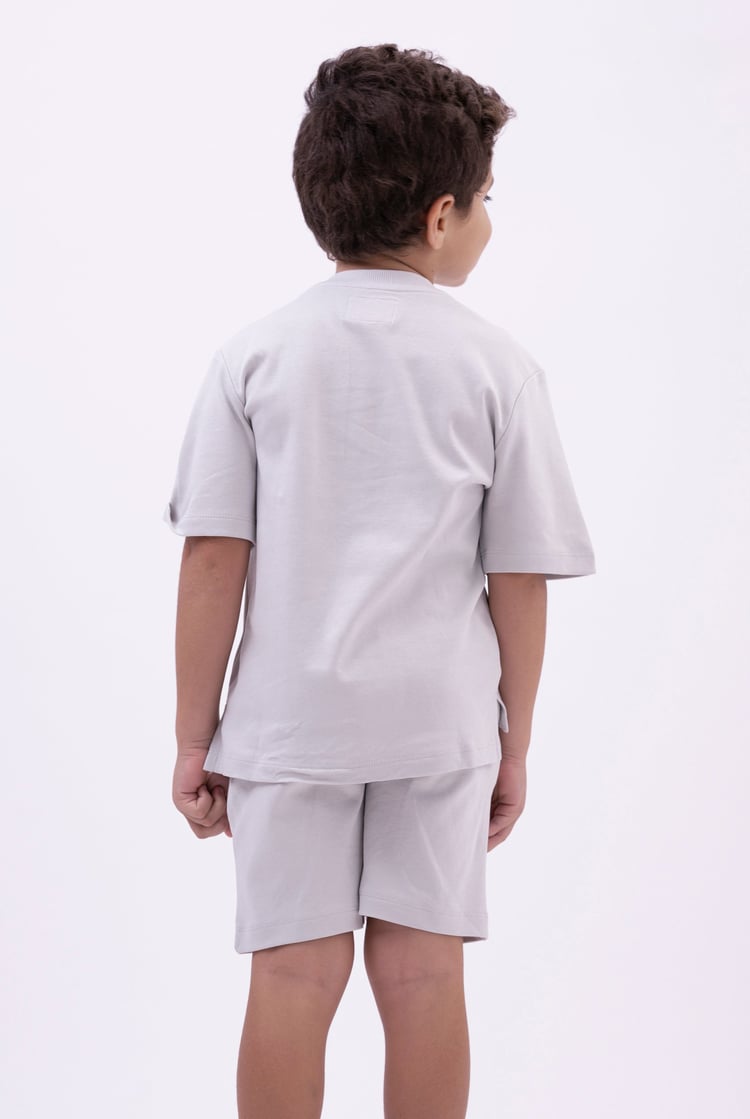 Two-Toned Printed T-Shirt And Shorts Set