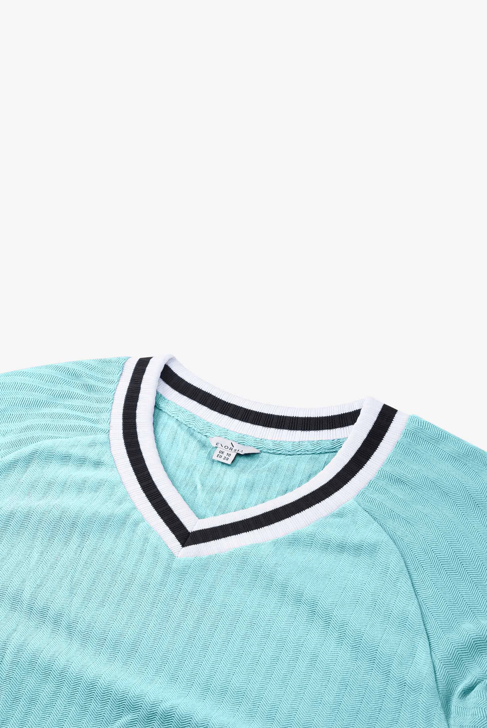 Womens V-Neck Stripe Detail Pullover