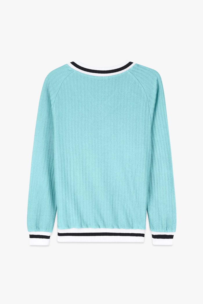 Womens V-Neck Stripe Detail Pullover