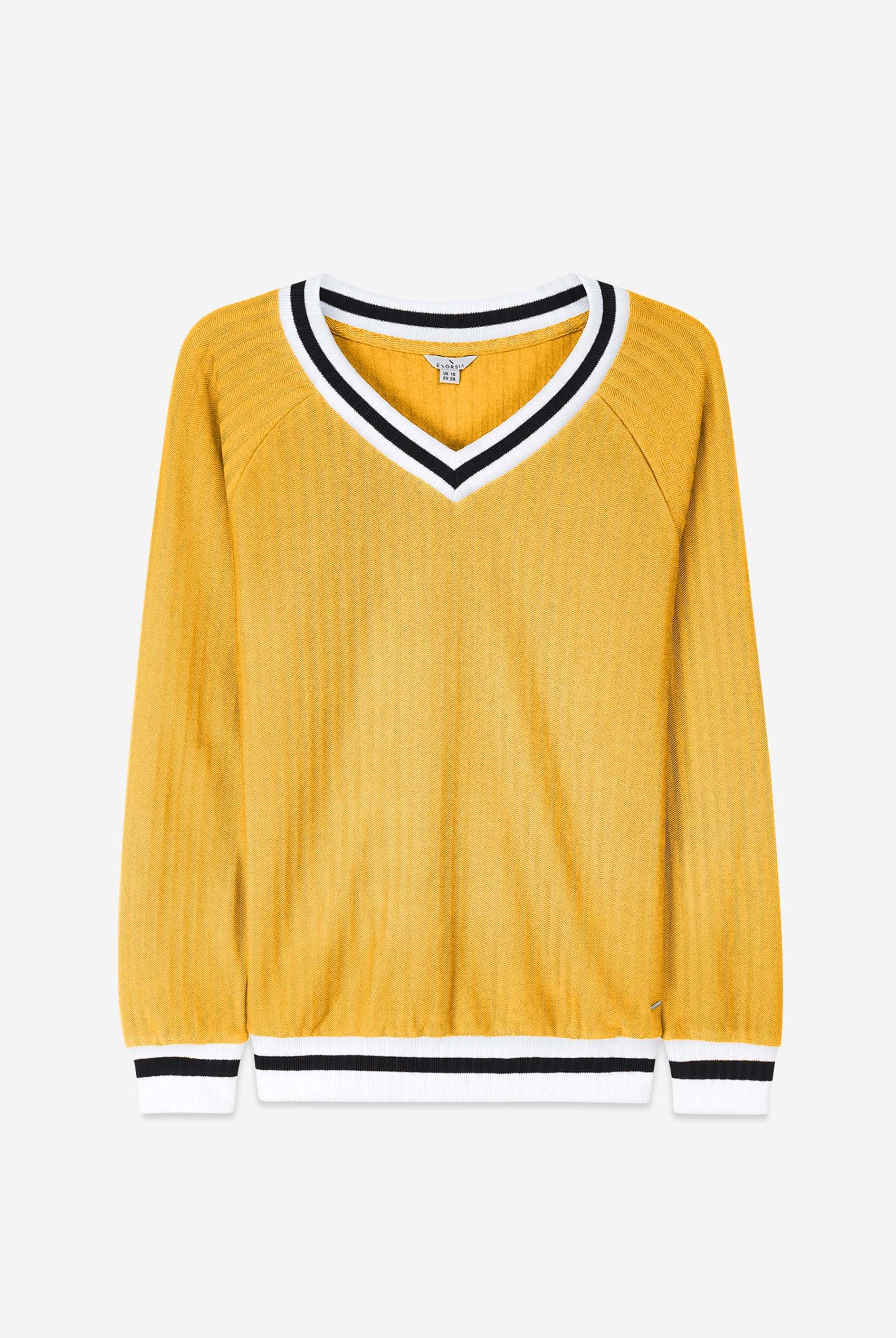 Womens V-Neck Stripe Detail Pullover