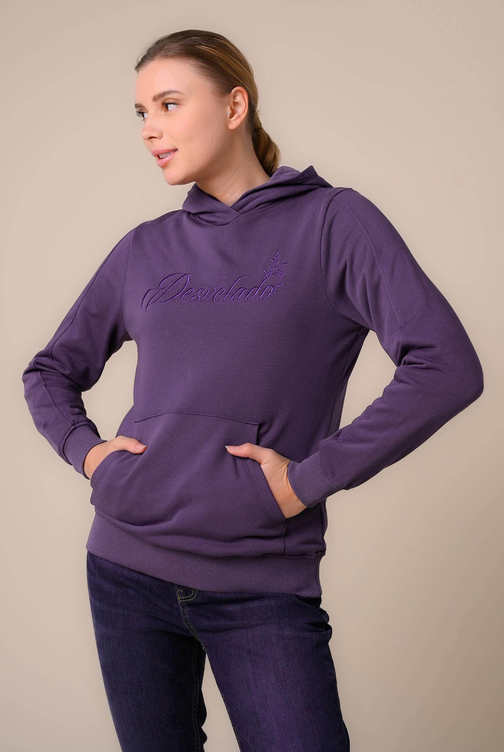 Womens Front Embroidery Hoodie