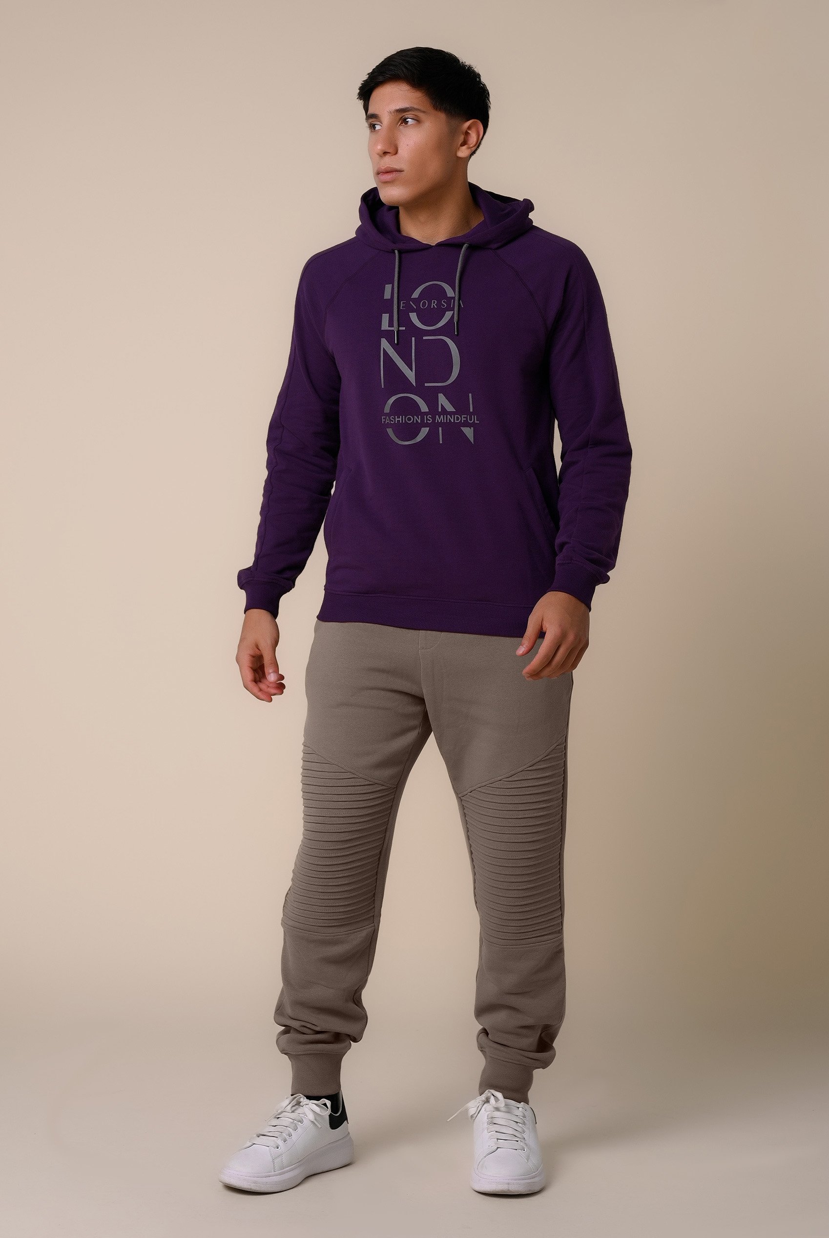 Mens Pleated Plain Drawstring Jogger