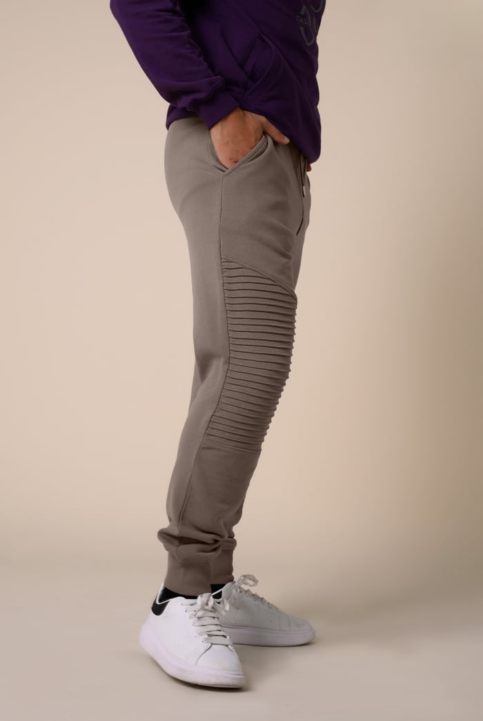 Mens Pleated Plain Drawstring Jogger
