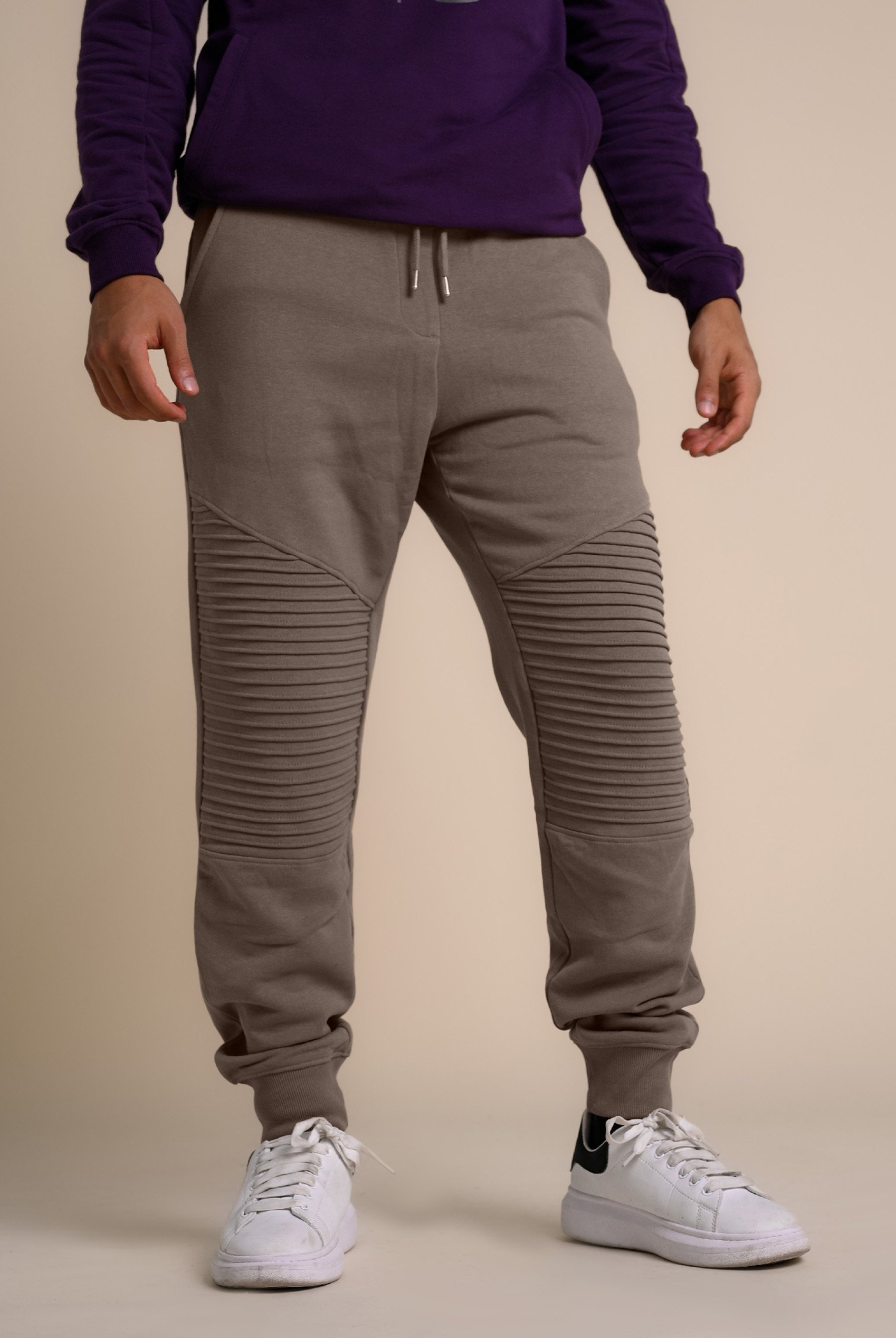 Mens Pleated Plain Drawstring Jogger