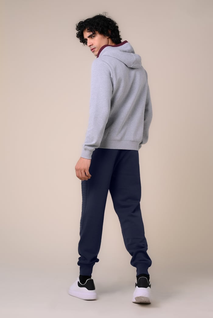 Mens Pleated Plain Drawstring Jogger