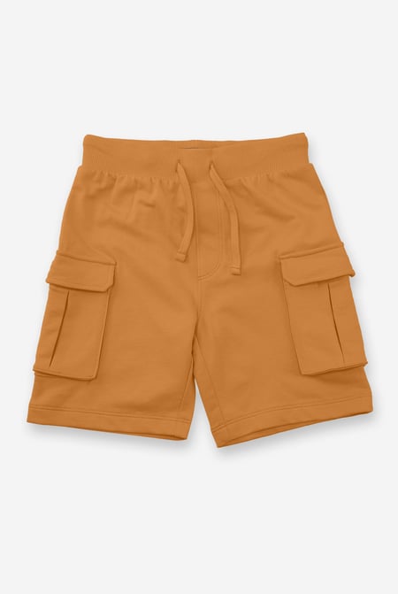 Orange Drop Shoulder T-Shirt And Cargo Shorts Set