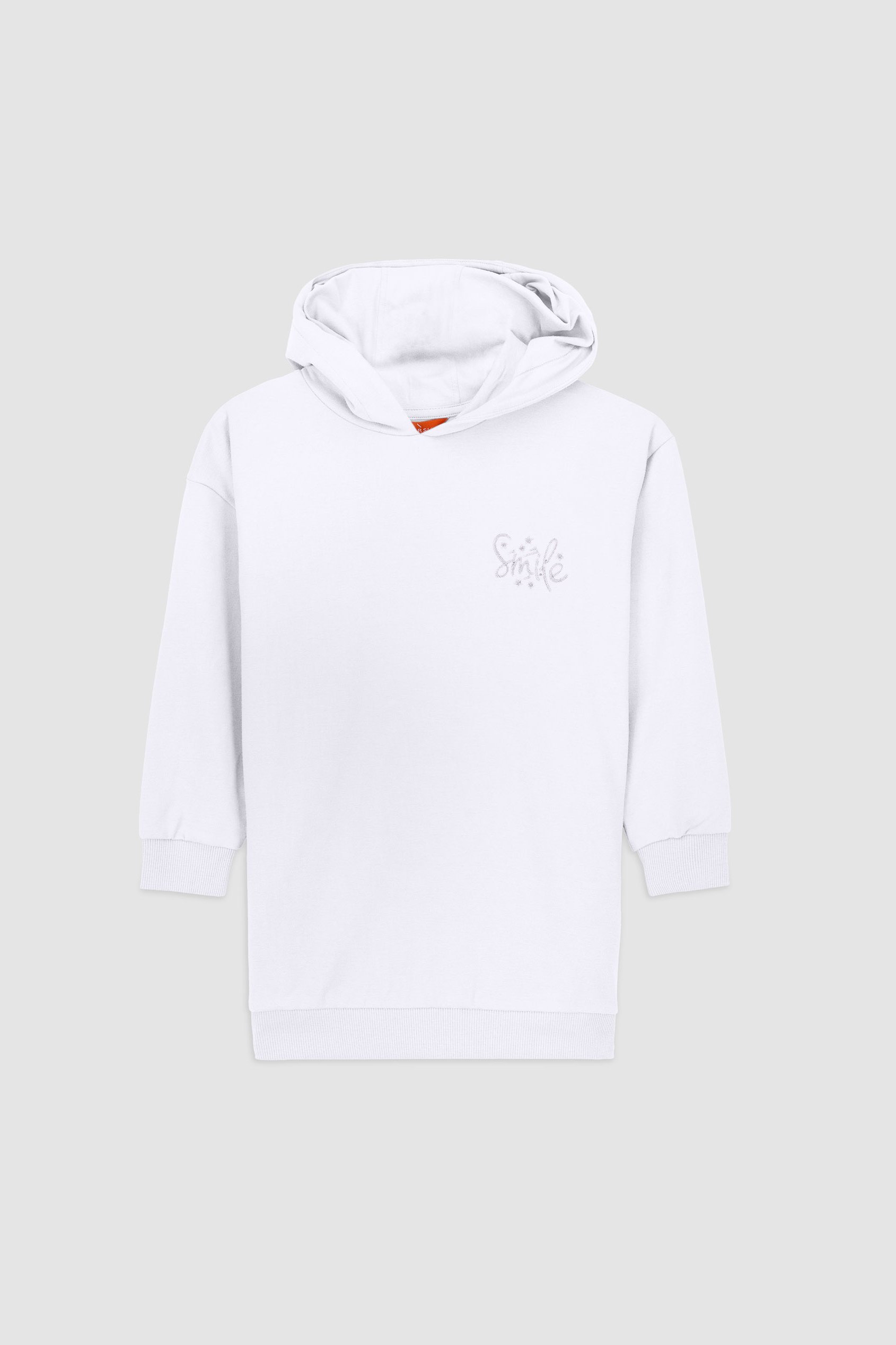Smile Embroidery Longline Hoodie  (2yrs-9yrs)