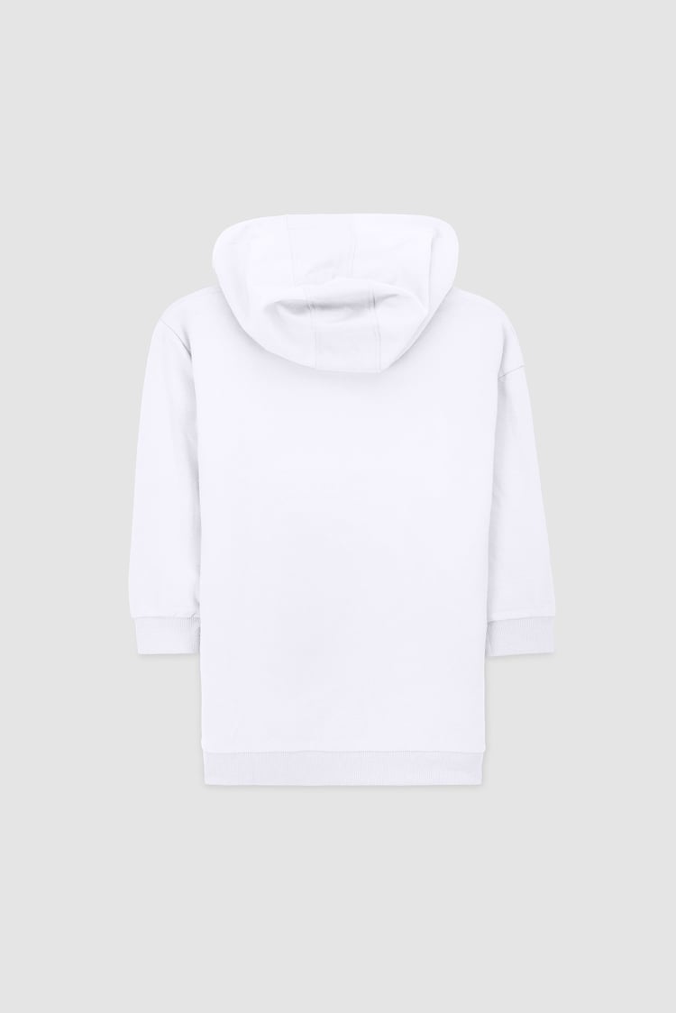 Smile Embroidery Longline Hoodie  (2yrs-9yrs)