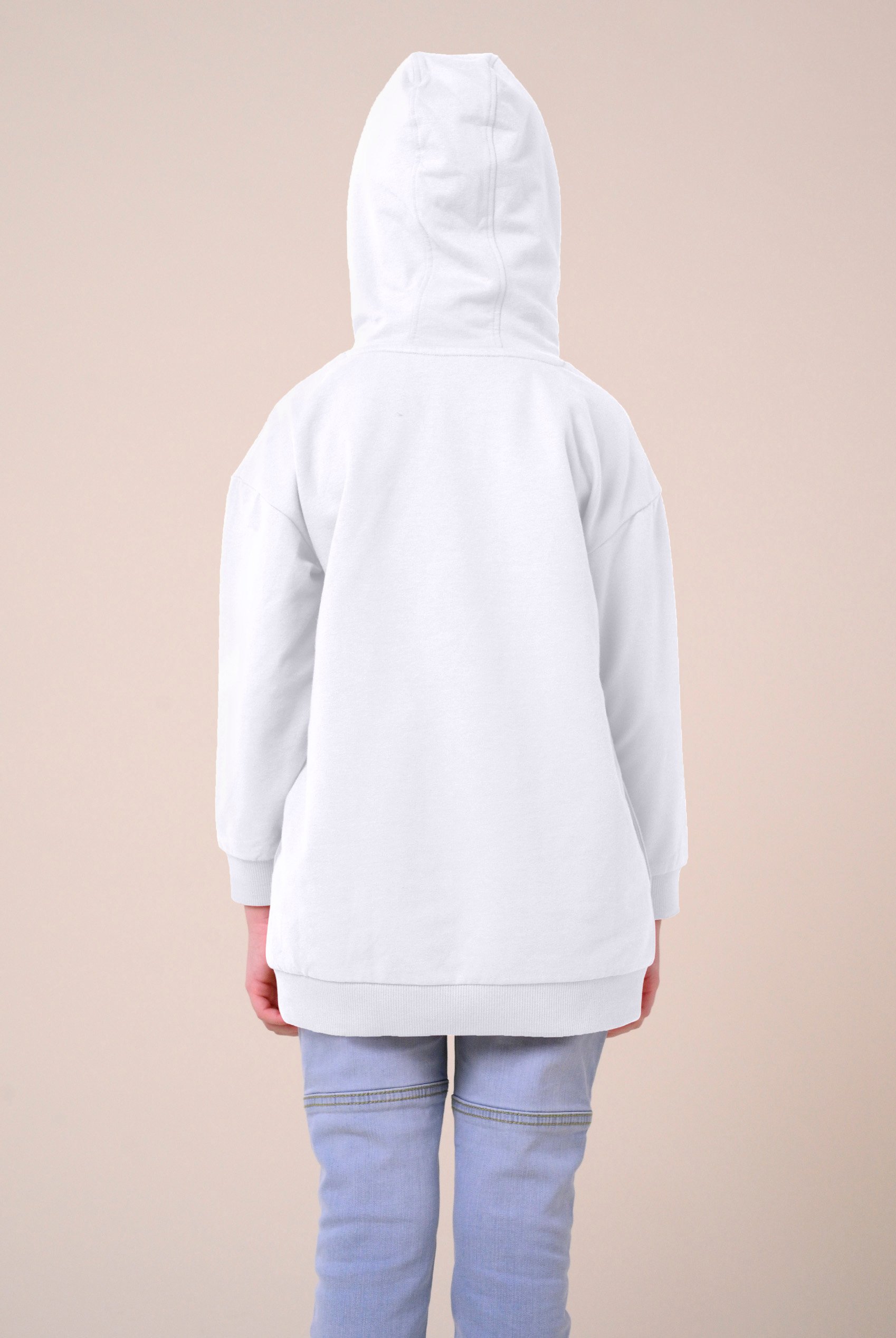 Smile Embroidery Longline Hoodie  (2yrs-9yrs)