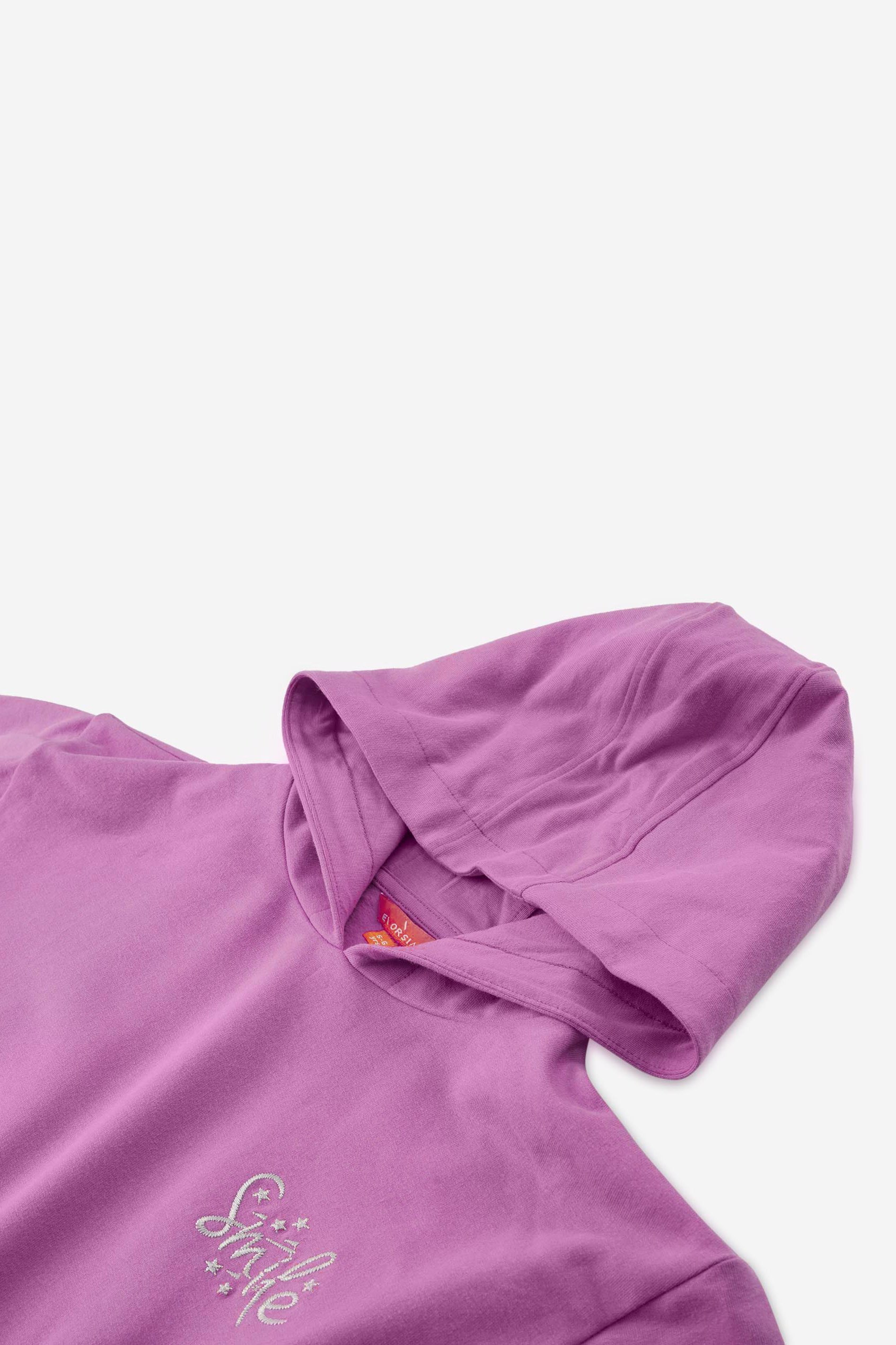 Smile Embroidery Longline Hoodie  (2yrs-9yrs)