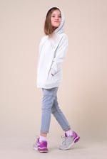 Smile Embroidery Longline Hoodie  (2yrs-9yrs)