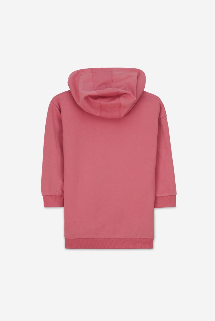 Smile Embroidery Longline Hoodie  (2yrs-9yrs)