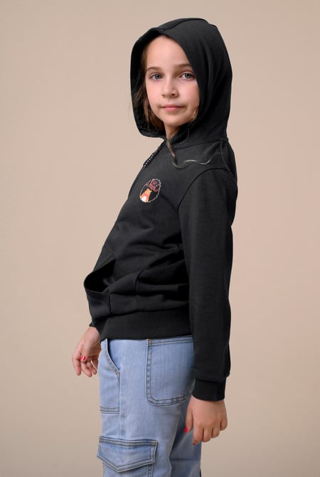 Girls Black Let It Snow Hoodie  (2yrs-9yrs)