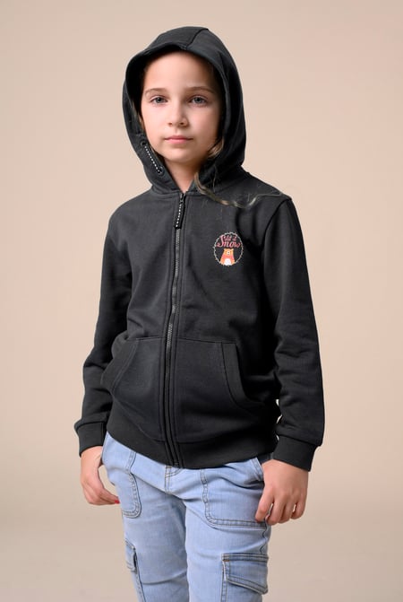 Girls Black Let It Snow Hoodie  (2yrs-9yrs)