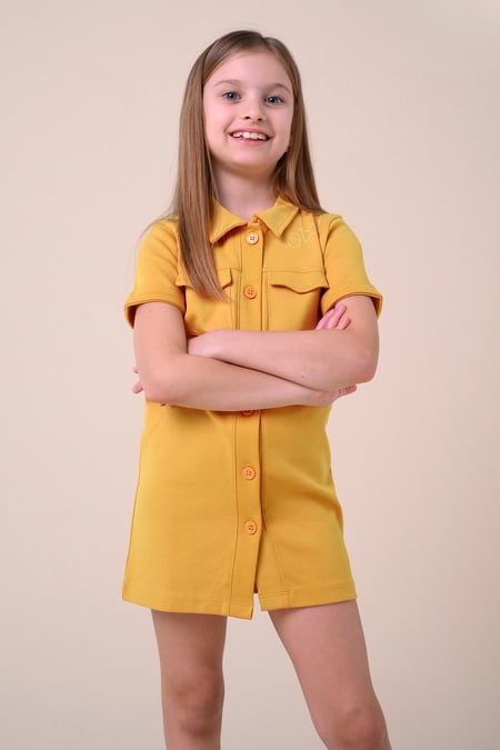 Red Utility Girls Shirt Dress (2yrs-9yrs)