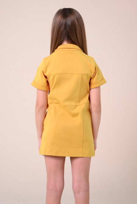 Yellow Utility Girls Shirt Dress (2yrs-9yrs)