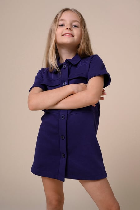 Red Utility Girls Shirt Dress (2yrs-9yrs)
