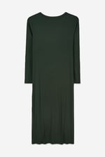 Womens Front Slit Ribbed Midi Dress