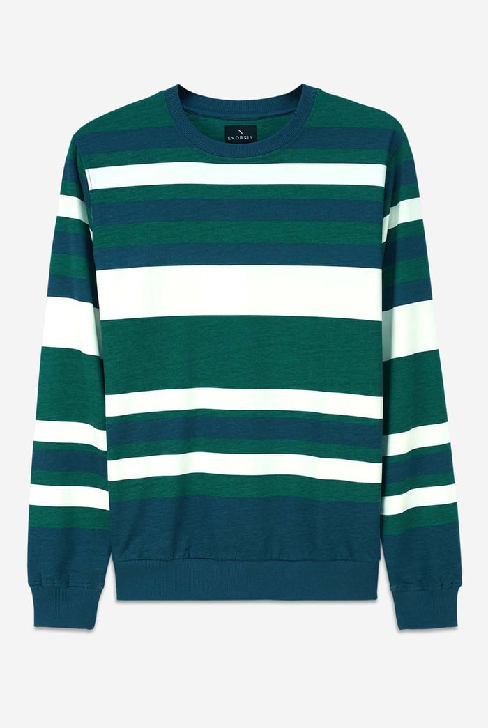 Mens Classic Print Stripe Sweatshirt