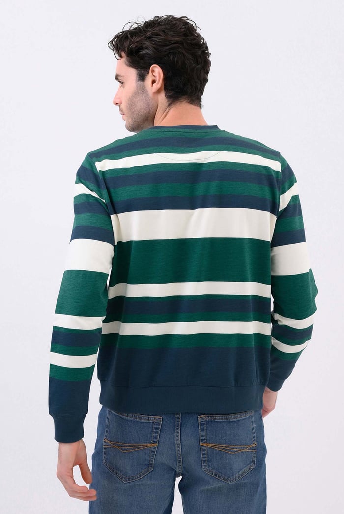 Mens Classic Print Stripe Sweatshirt