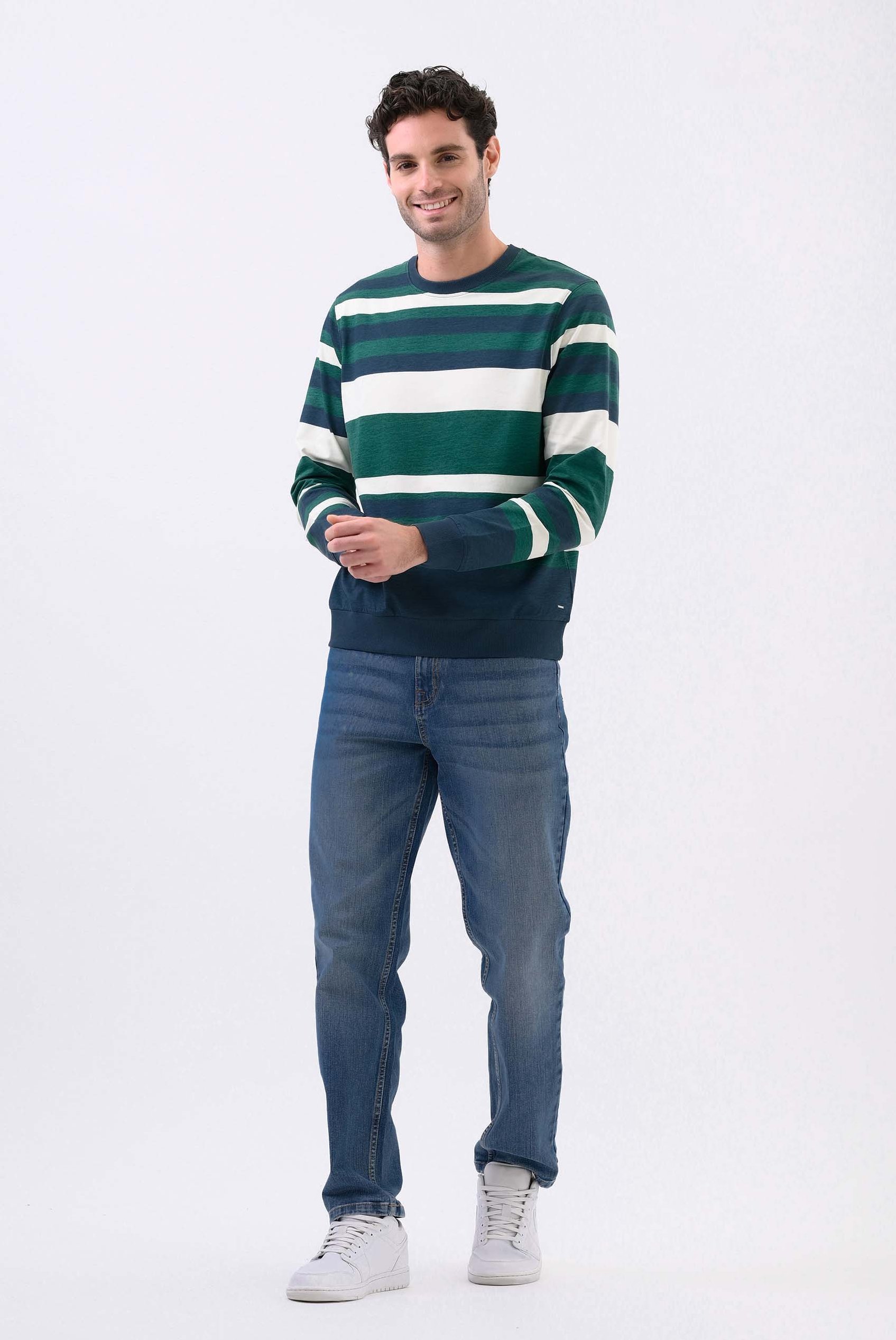 Mens Classic Print Stripe Sweatshirt