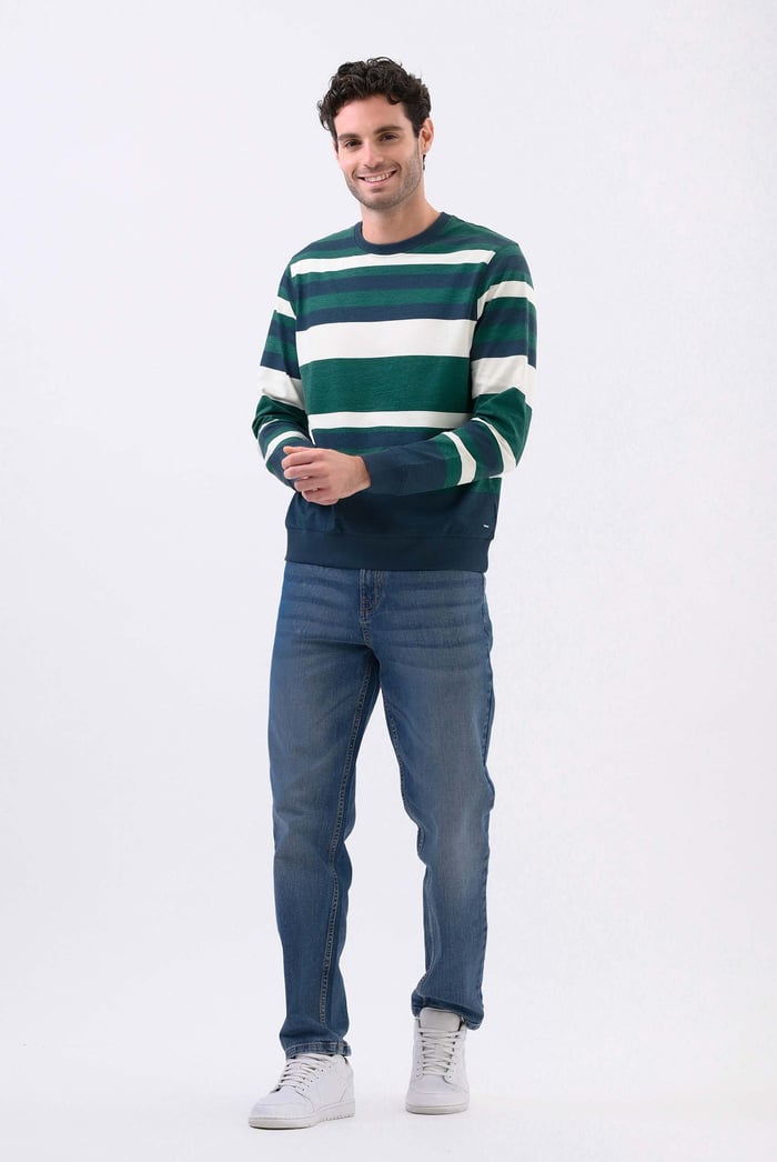 Mens Classic Print Stripe Sweatshirt
