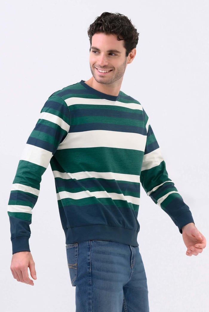 Mens Classic Print Stripe Sweatshirt