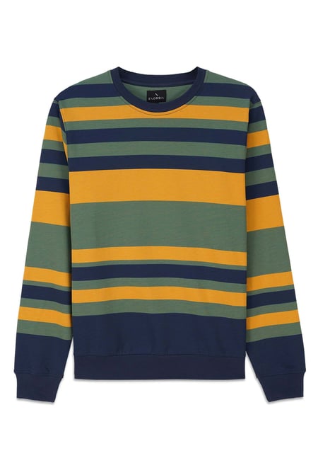 Mens Grey Classic Print Stripe Sweatshirt