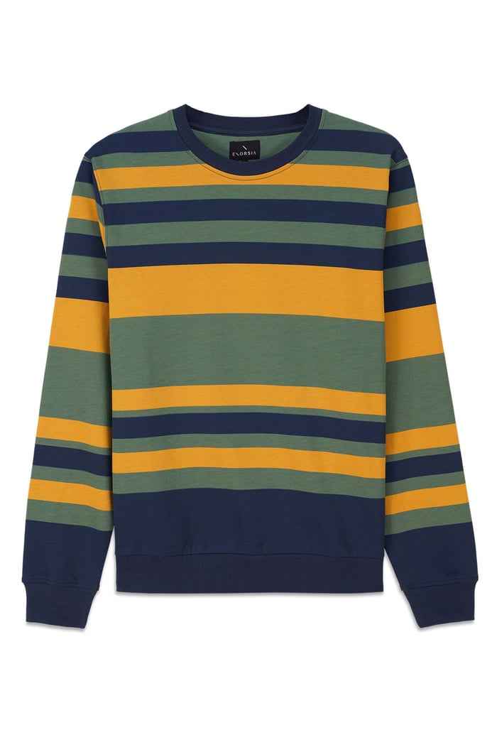 Mens Classic Print Stripe Sweatshirt