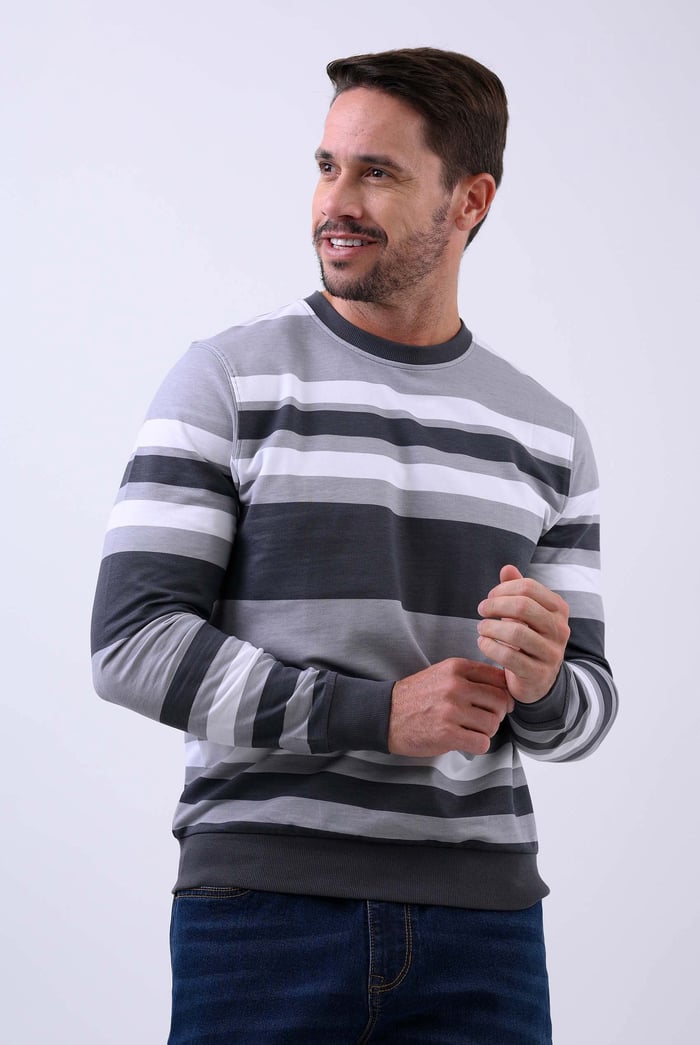 Mens Classic Print Stripe Sweatshirt