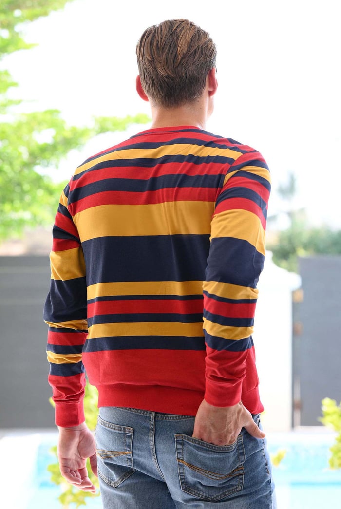 Mens Classic Print Stripe Sweatshirt