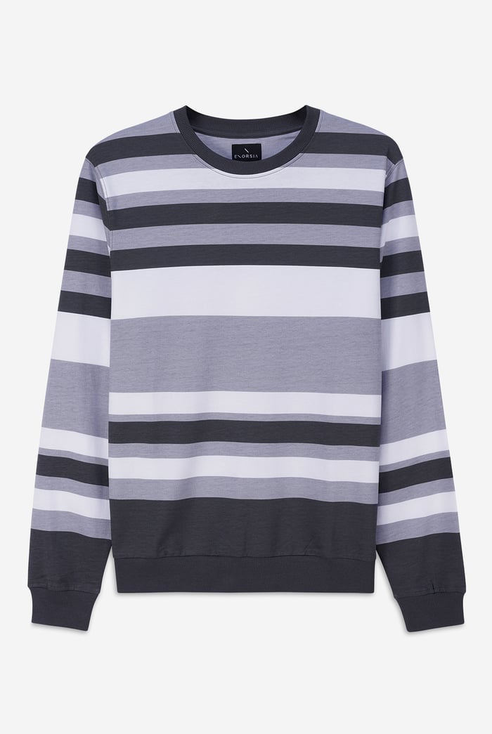 Mens Classic Print Stripe Sweatshirt