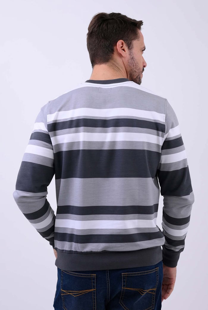 Mens Classic Print Stripe Sweatshirt